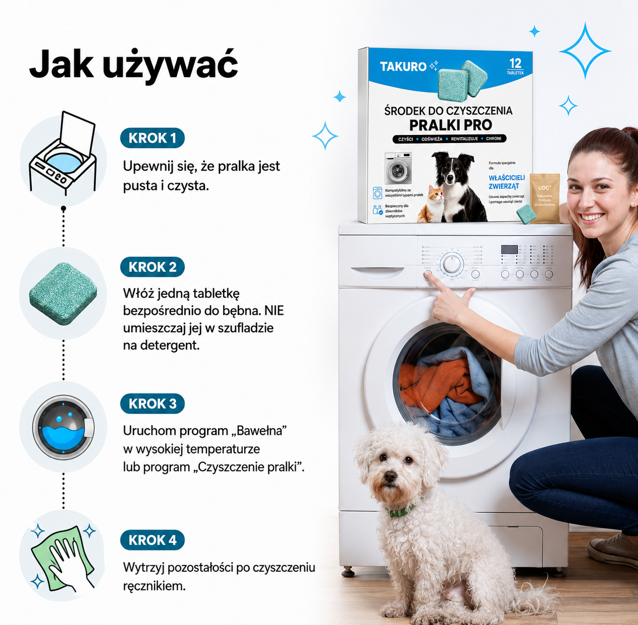 PureWash - Tabletki czyszczące do pralki