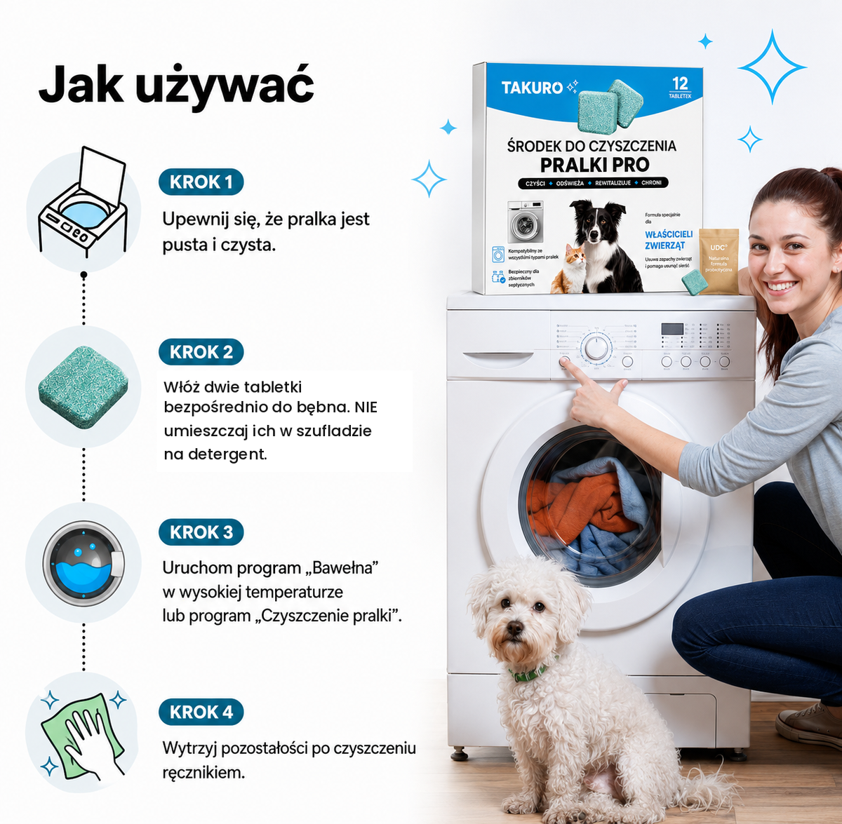 PureWash - Tabletki czyszczące do pralki